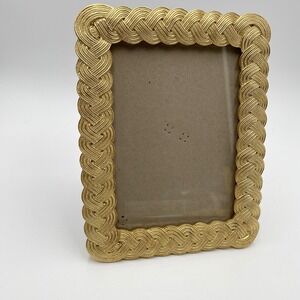 Rachel Zoe Gold Braided Picture Frame 5x7 Photo Tabletop Display‎ Decor